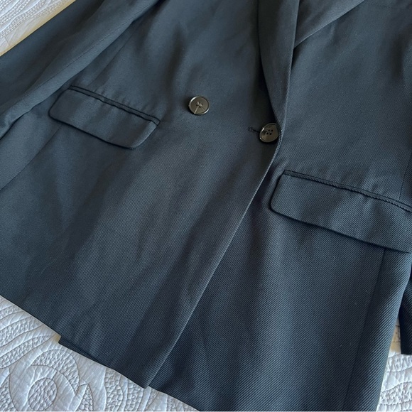 NWT - Madewell - Drapeweave Caldwell Double-Breasted Blazer - True Black - Picture 4 of 11